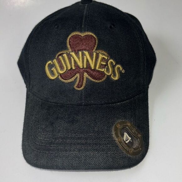 Guinness Hat Cap Black Baseball Adjustable w/Bottle Opener One Size - Picture 1 of 7